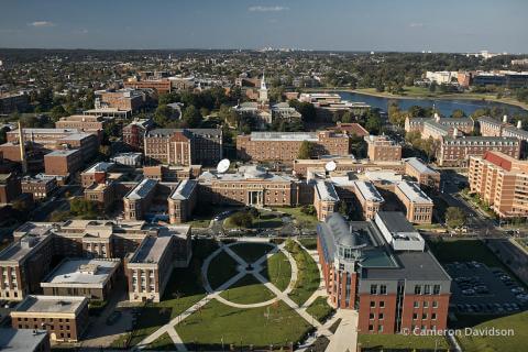 Aerial View of Howard university campus