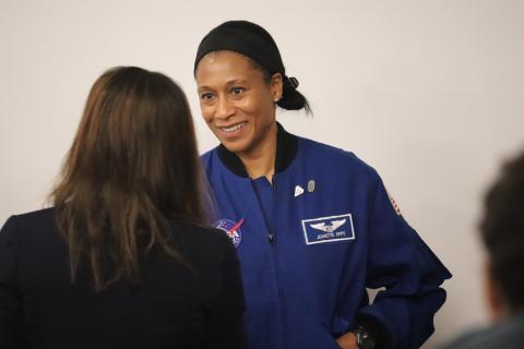 NASA Astronaut Jenette Epps greeting stakeholders in Physics and Astronomy department at Howard University