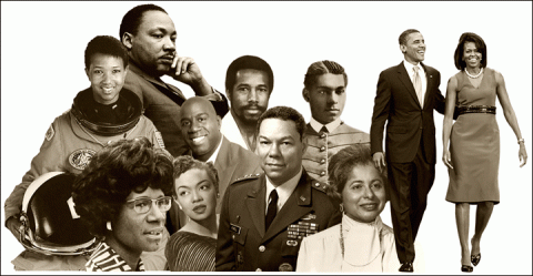 Collage of African American Icons in History