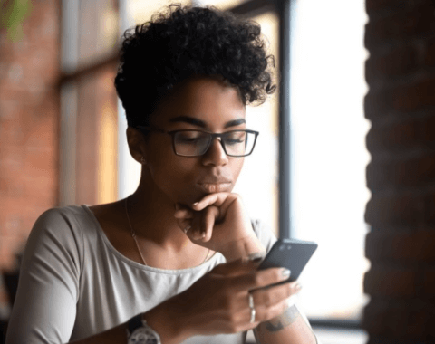 woman on smartphone