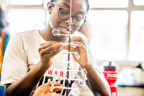 Student in lab