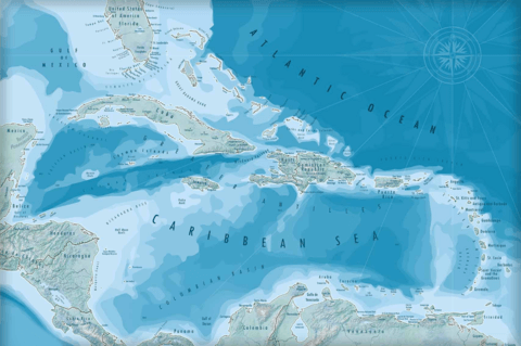 Map of the Caribbean